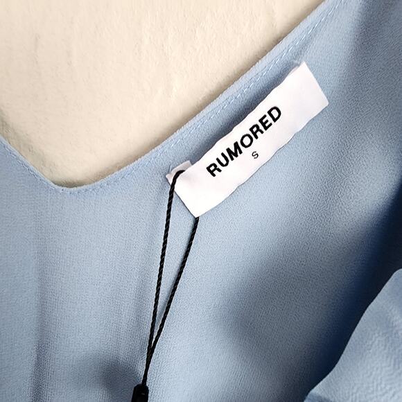 NEW Rumored Ruffle Wrap Maxi Dress Blue Angel Falls S - Picture 10 of 13